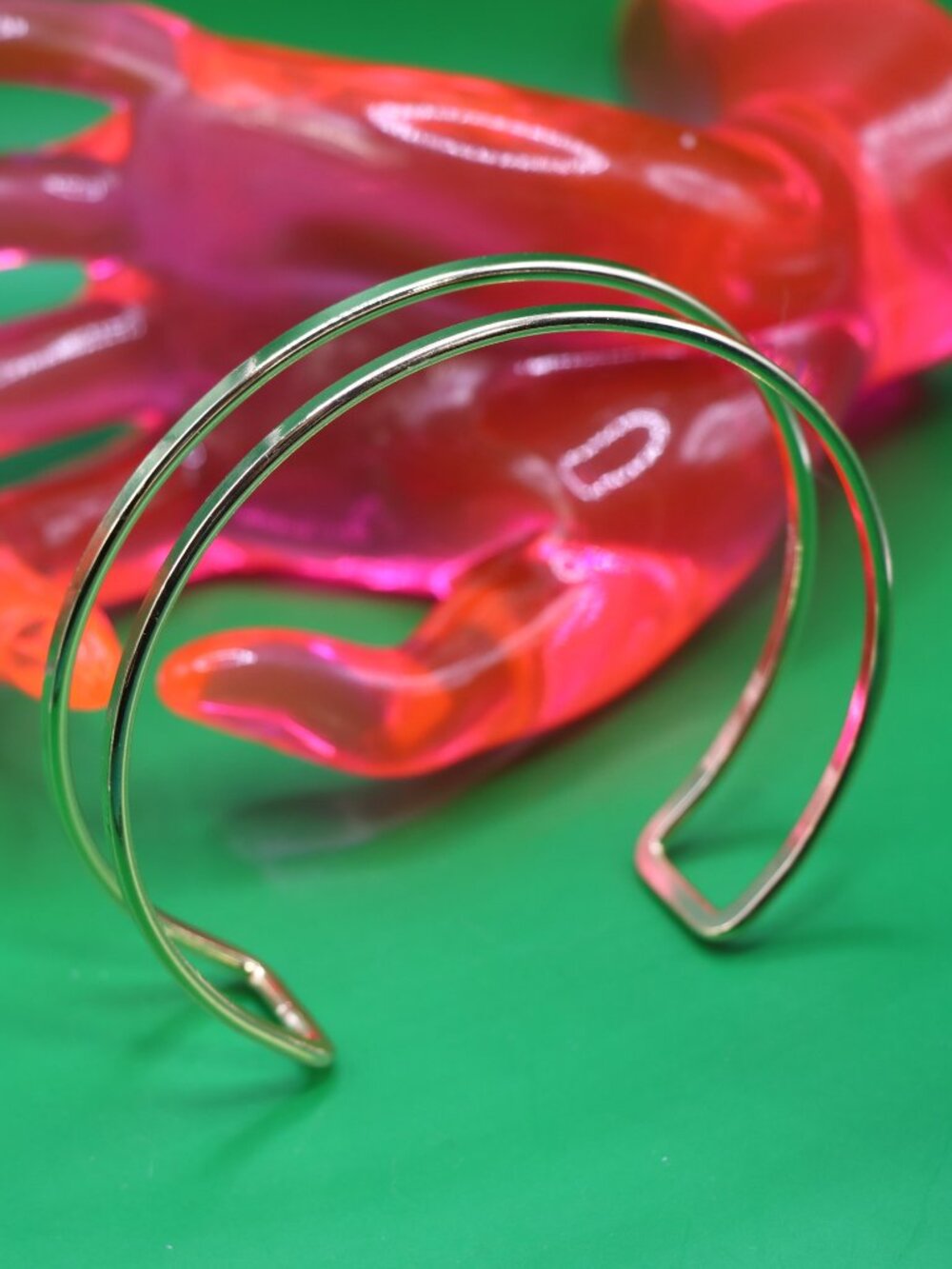 Gold Tone Upper Arm Cuff Bracelet 3.5"